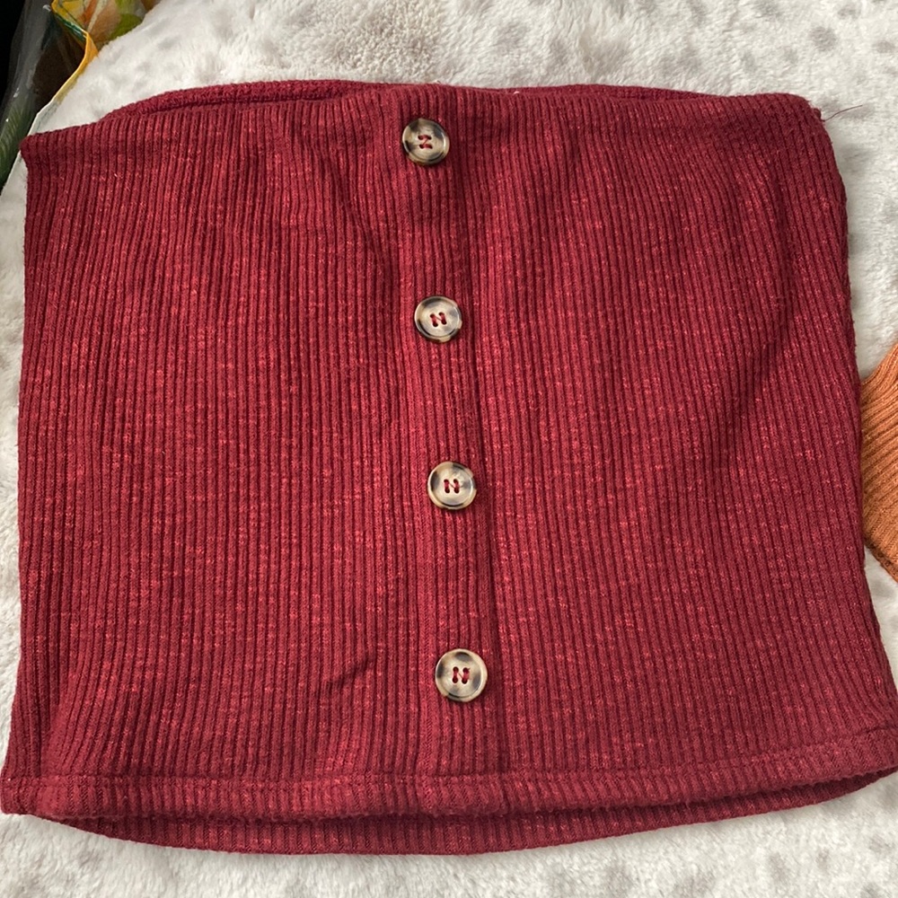 Sky and Sparrow cute maroon color tube top